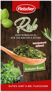 BBQ Rub - dieses Bild zeigt die Verpackung der Rub Sorte Kräuter Kiste