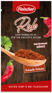 BBQ Rub - dieses Bild zeigt die Verpackung der Rub Sorte Scharfe Schote